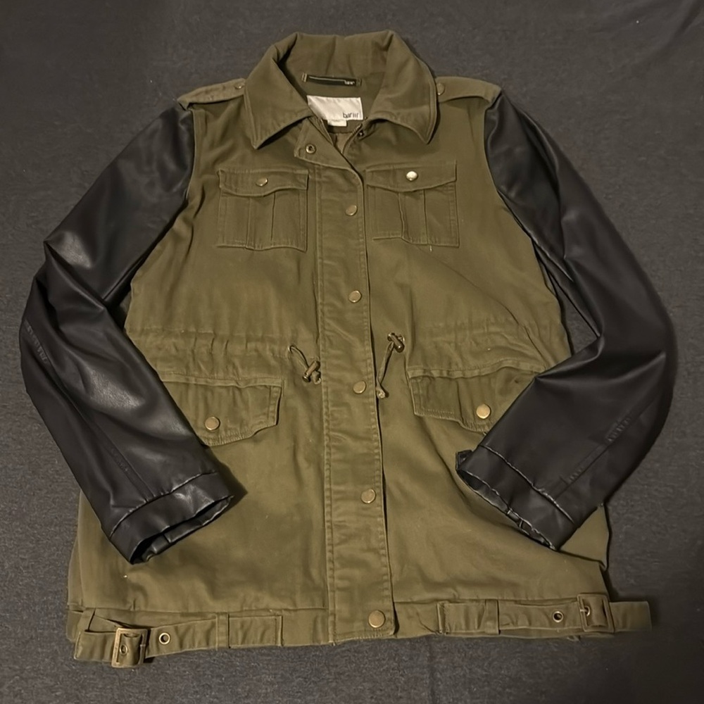 Faux leather army jacket